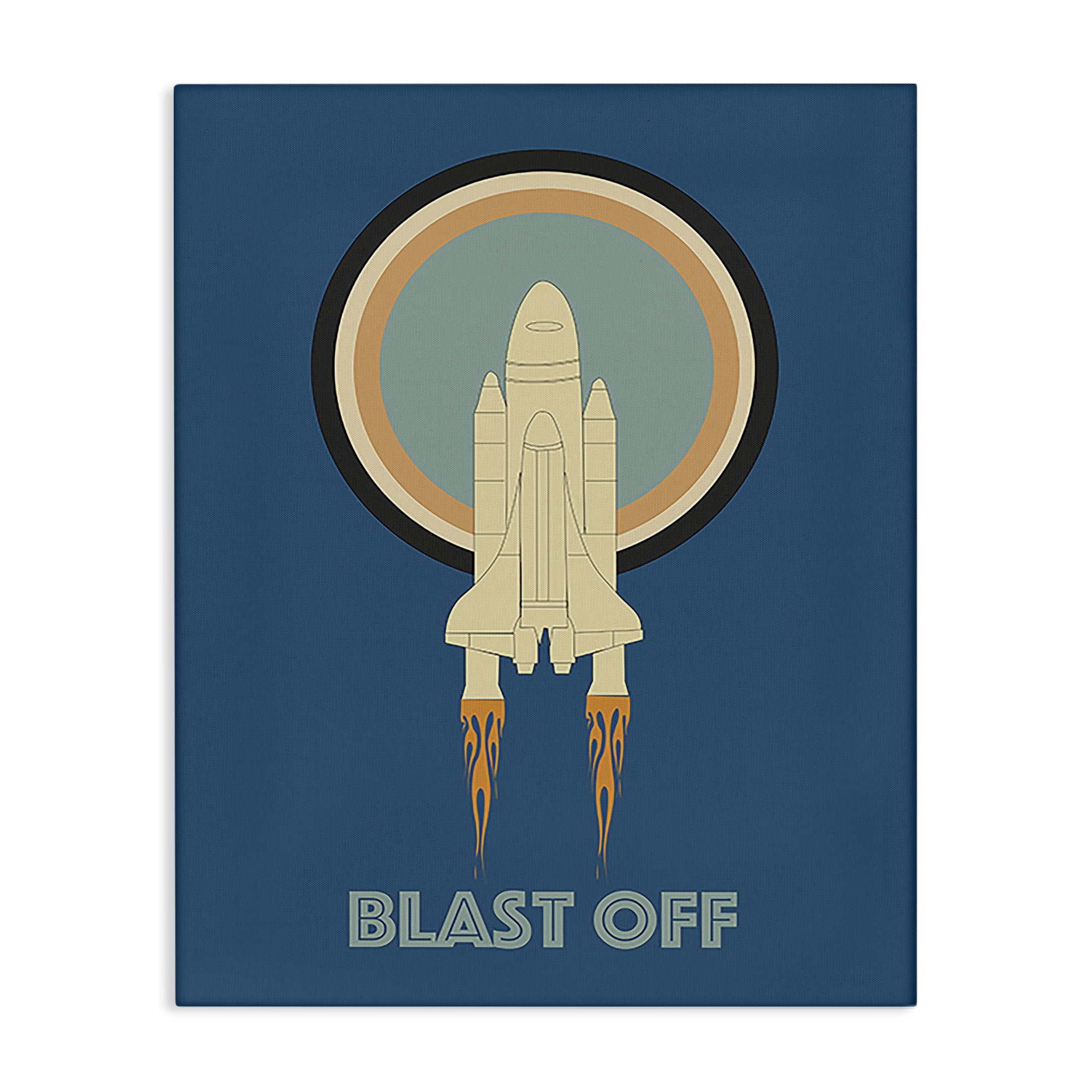 Stupell Industries Blast Off Vintage Rocket Transportation Painting Wrapped Canvas Art Print Wall Art, 30 x 40