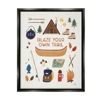 Stupell Industries Blaze Your Own Trail Phrase Typography Painting Black Floater Framed Art Print Wall Art, 17 x 21