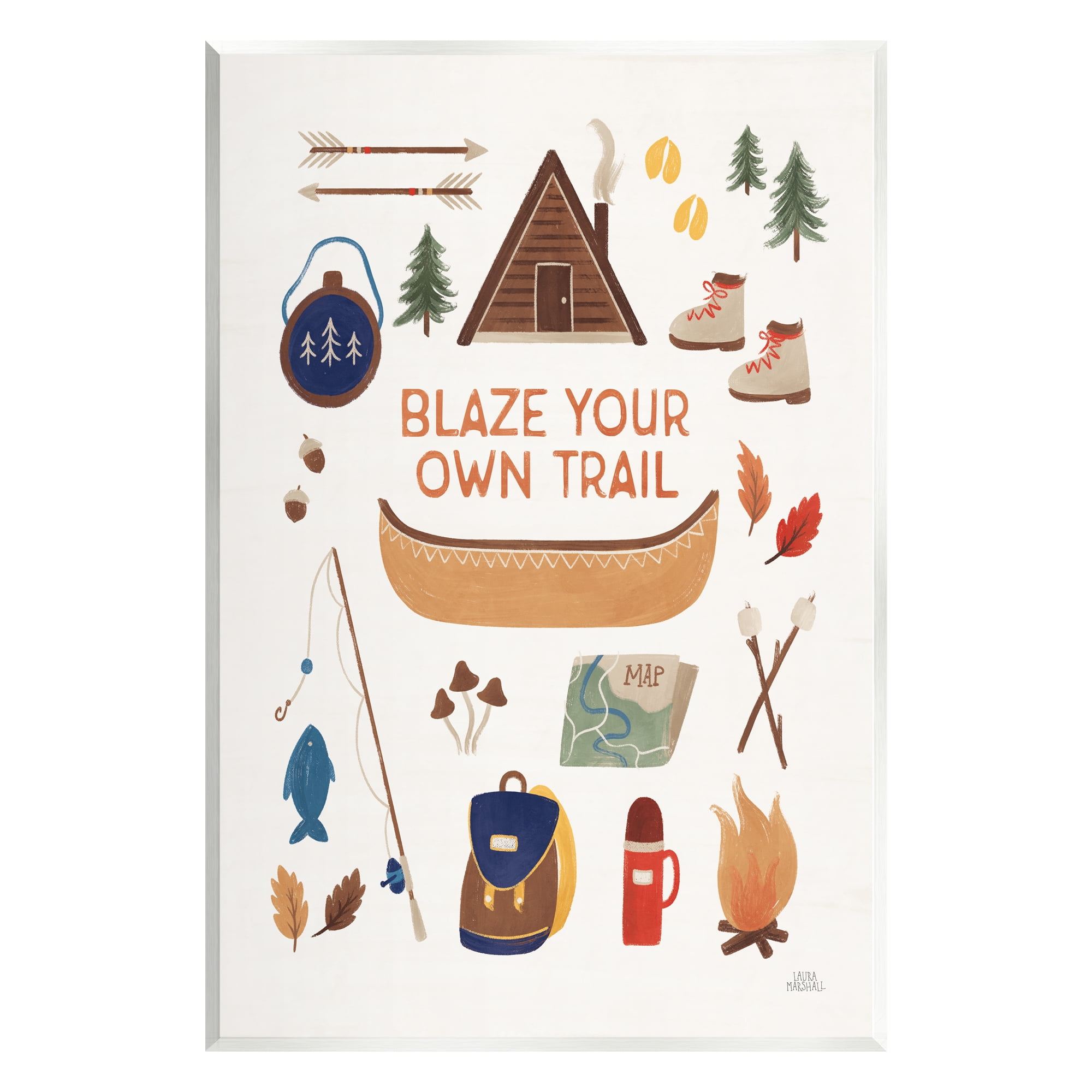 Stupell Industries Blaze Your Own Trail Phrase Typography Painting Unframed Art Print Wall Art, 10 x 15