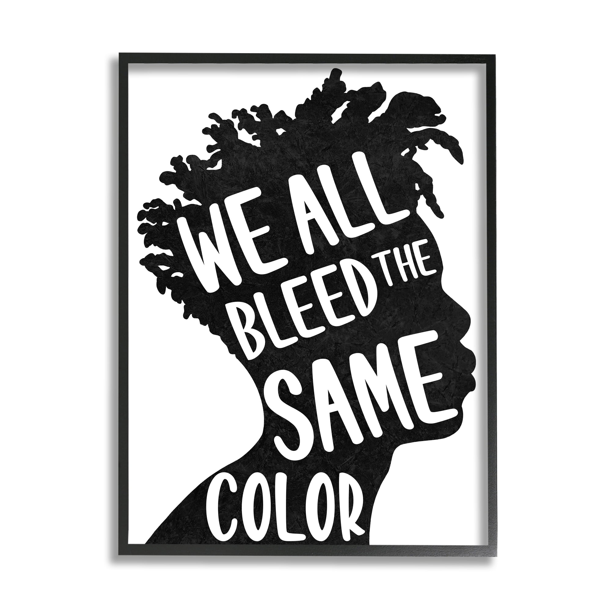 Stupell Industries Bleed Same Color Male Silhouette Diversity Portrait Black Framed by Marcus Prime