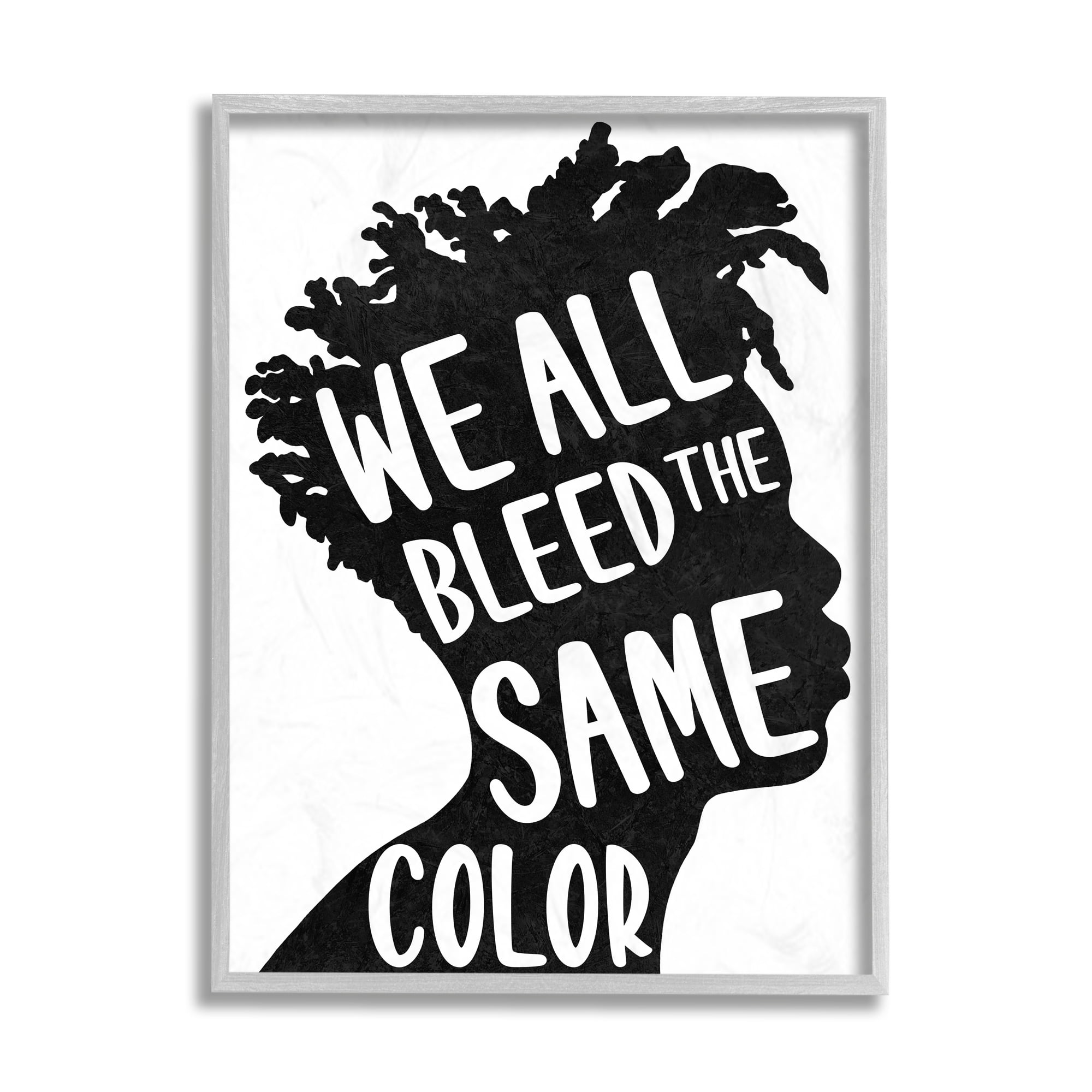 Stupell Industries Bleed Same Color Male Silhouette Diversity Portrait Gray Framed by Marcus Prime