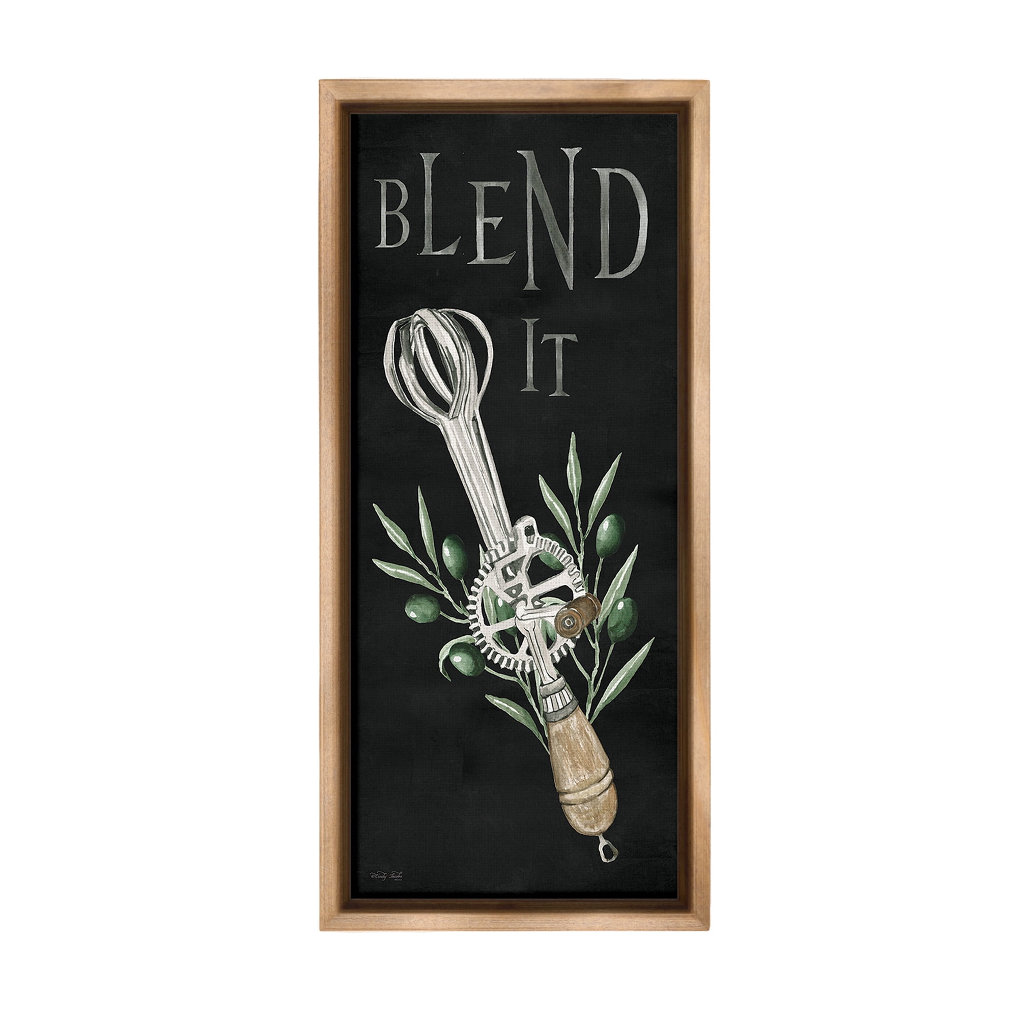Stupell Industries Blend It Vintage Kitchen Food & Beverage Painting Brown Floater Framed Canvas Art Print Wall Art, 14 x 31