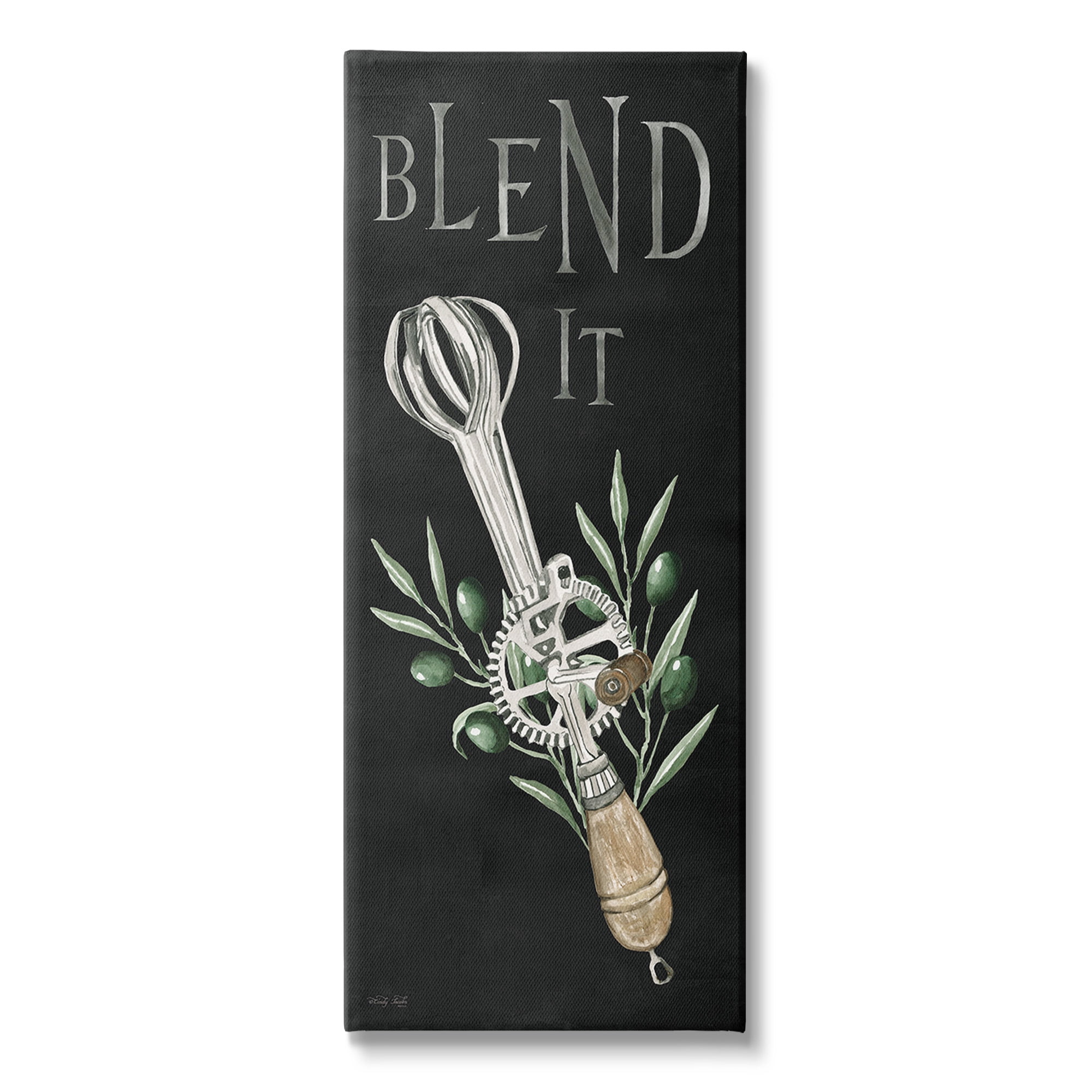 Stupell Industries Blend It Vintage Kitchen Food & Beverage Painting Gallery Wrapped Canvas Art Print Wall Art, 13 x 30