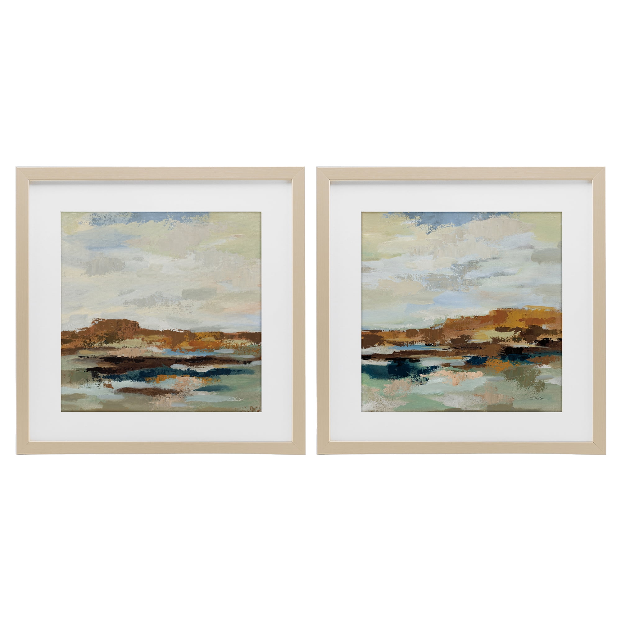 Stupell Industries Blended American West Atmosphere 2 Piece Birch Framed Print Under Glass Set, design by Silvia Vassileva