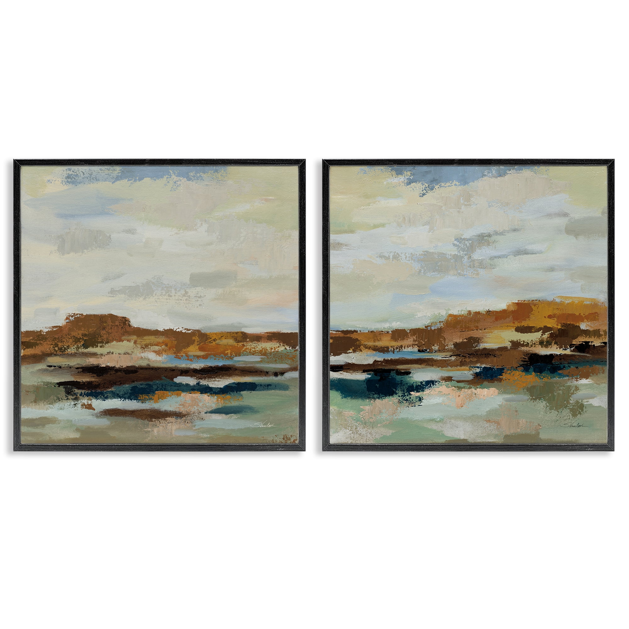Stupell Industries Blended American West Atmosphere 2 Piece Black Framed Giclee Art Set, design by Silvia Vassileva