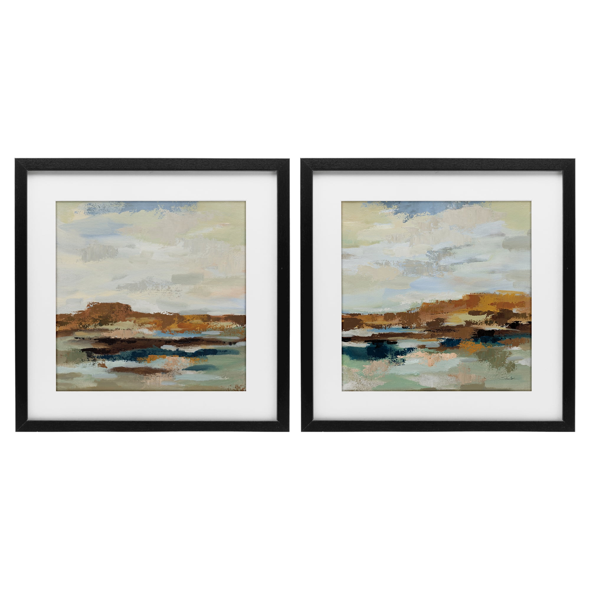 Stupell Industries Blended American West Atmosphere 2 Piece Black Framed Print Under Glass Set, design by Silvia Vassileva
