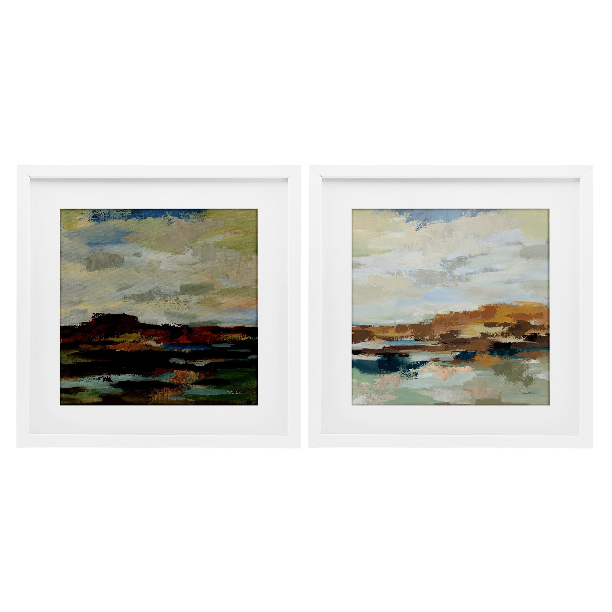 Stupell Industries Blended American West Atmosphere 2 Piece White Framed Print Under Glass Set, design by Silvia Vassileva