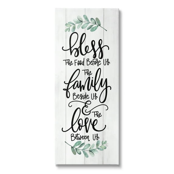 Stupell Industries Bless This Family Religious Kitchen Phrase Plank Pattern Graphic Art Gallery Wrapped Canvas Print Wall Art, Design by Fearfully Made Creations