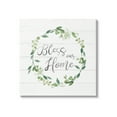thumbnail image 1 of Stupell Industries Bless Our Home Farmhouse Leaves Wreath Calligraphy Graphic Art Gallery Wrapped Canvas Print Wall Art, Design by Carol Robinson, 1 of 7