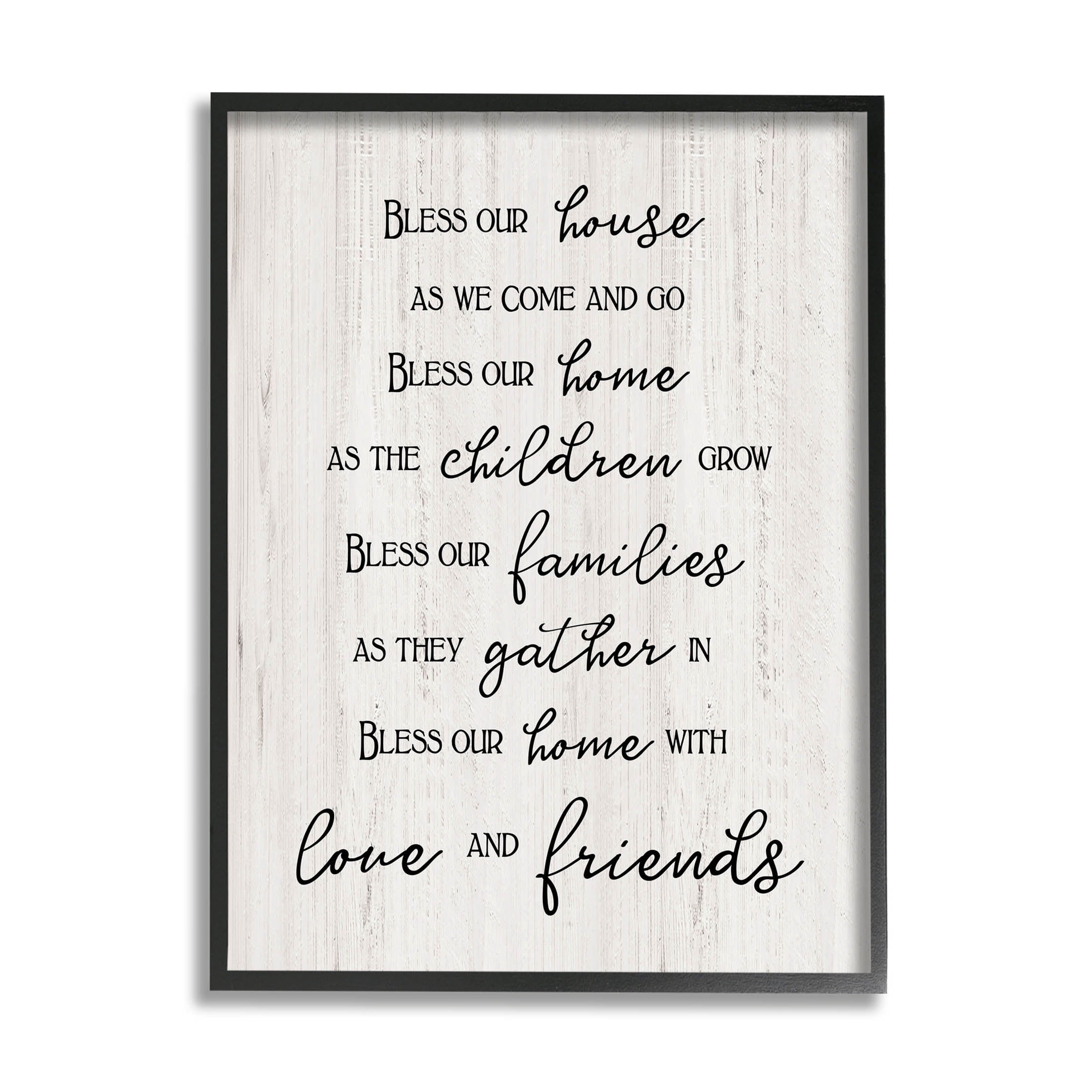 Stupell Industries Bless Our House Family Phrase Graphic Art Black Framed Art Print Wall Art, Design by CAD Designs