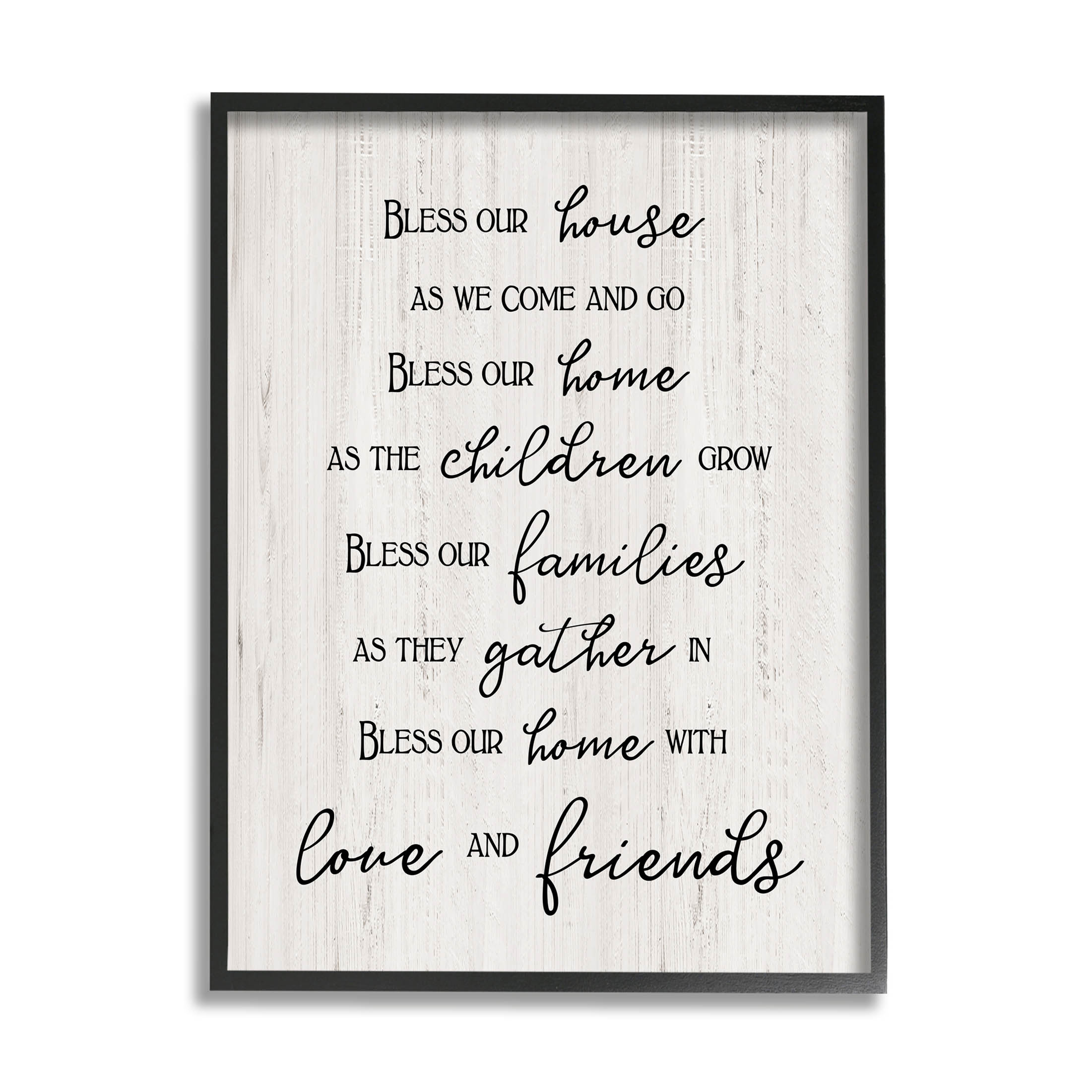 Stupell Industries Bless Our House Family Phrase Graphic Art Black Framed Art Print Wall Art, Design by CAD Designs