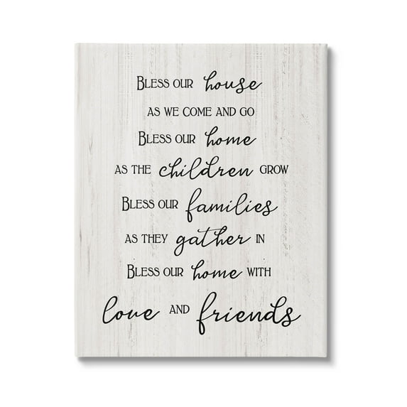 Stupell Industries Bless Our House Family Phrase Graphic Art Gallery Wrapped Canvas Print Wall Art, Design by CAD Designs