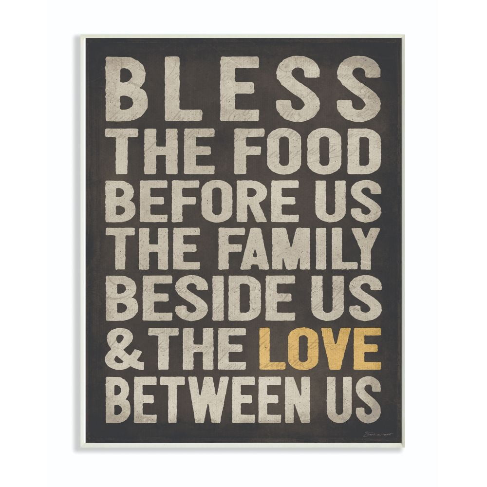Stupell Industries Bless The Food Kitchen Dining Room Textured Word Design Wall Plaque Art by Stephanie Workman Marrott