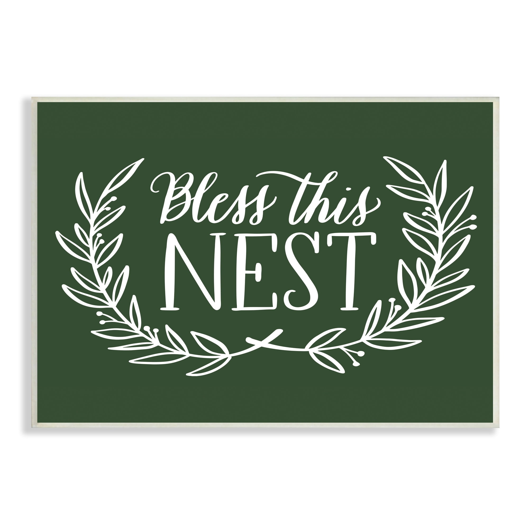 Stupell Industries Bless This Nest Laurel Wreath Crown Foliage,19 x 13, Design by Amanda McGee
