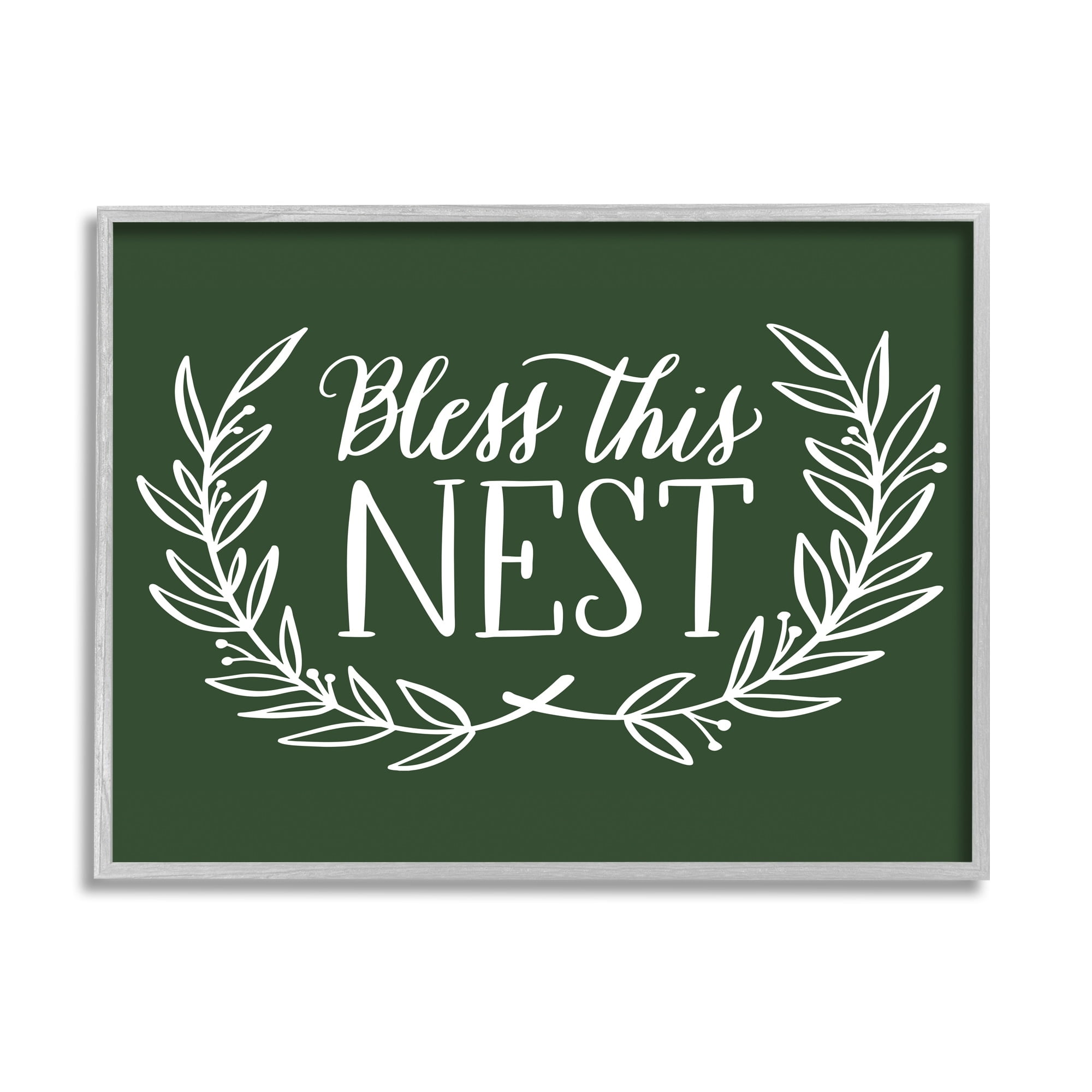 Stupell Industries Bless This Nest Laurel Wreath Crown Foliage,20 x 16, Design by Amanda McGee
