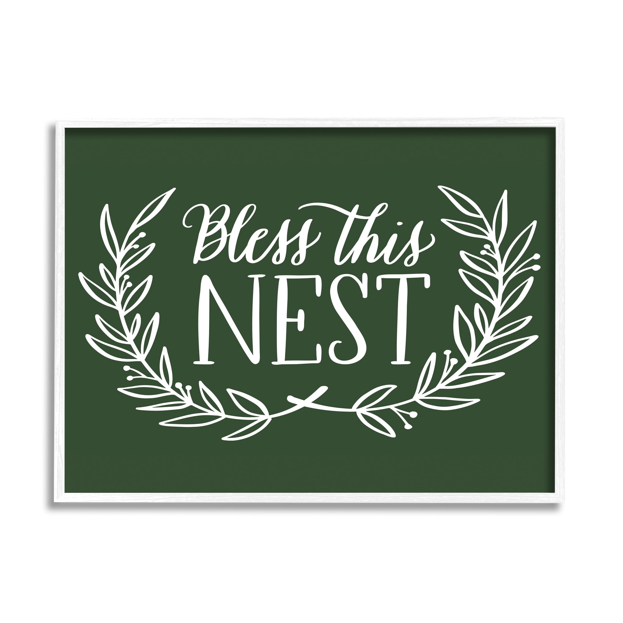 Stupell Industries Bless This Nest Laurel Wreath Crown Foliage,30 x 24, Design by Amanda McGee