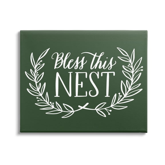 Stupell Industries Bless This Nest Laurel Wreath Crown Foliage,48 x 36, Design by Amanda McGee
