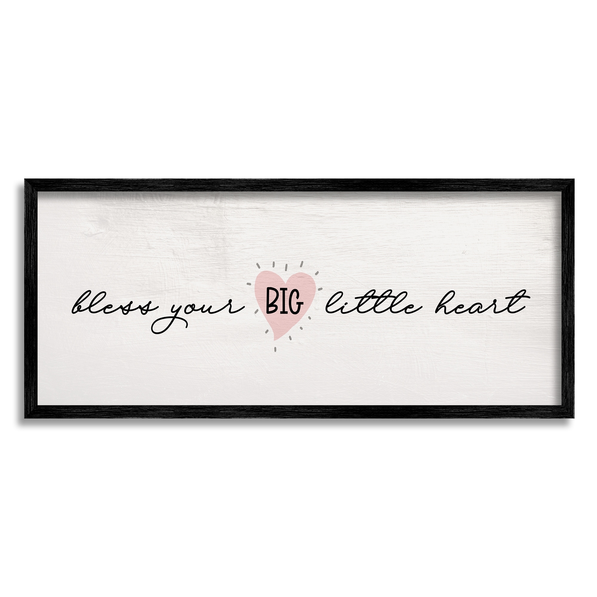 Stupell Industries Bless Your Big Little Heart Phrase Pink Detail, 10 x 24, Designed by Daphne Polselli