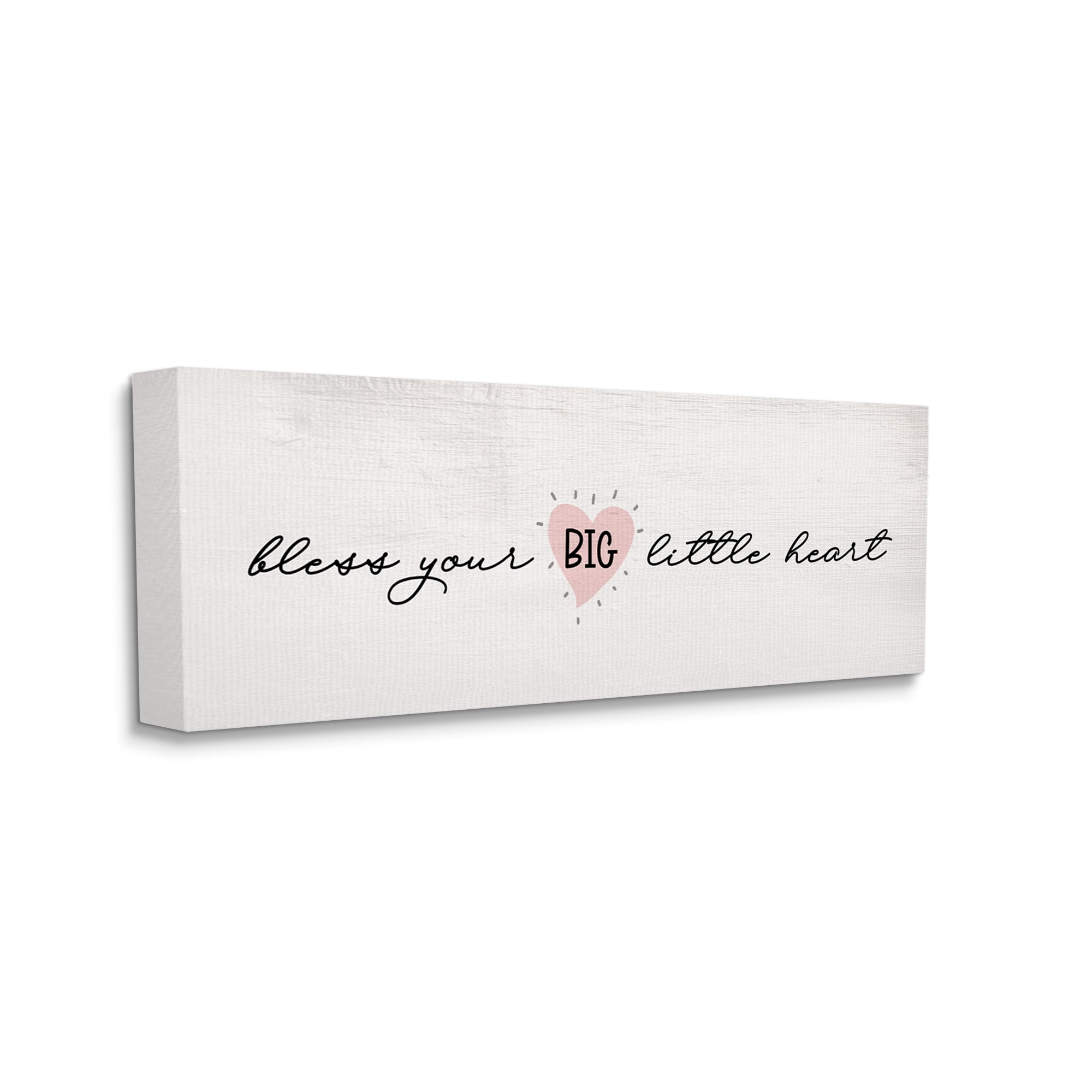 Stupell Industries Bless Your Big Little Heart Phrase Pink Detail, 13 x 30, Designed by Daphne Polselli