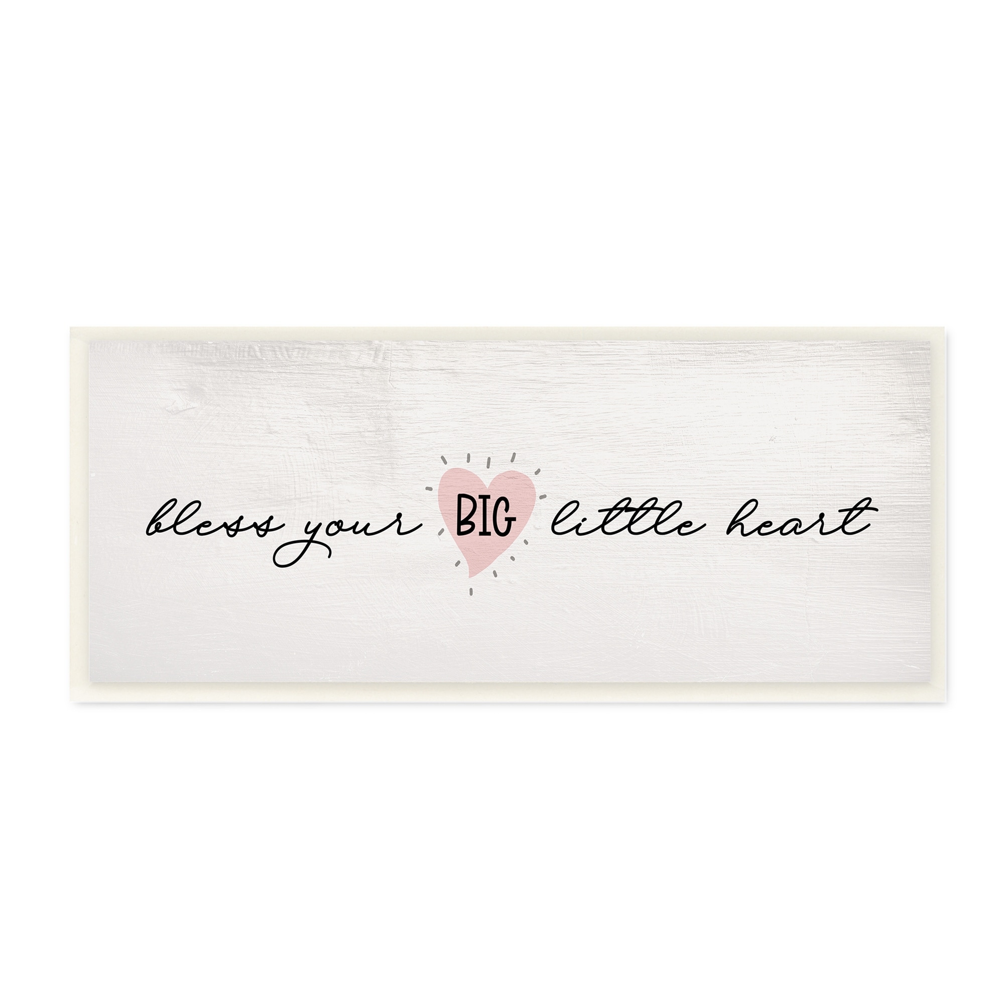 Stupell Industries Bless Your Big Little Heart Phrase Pink Detail, 7 x 17, Designed by Daphne Polselli