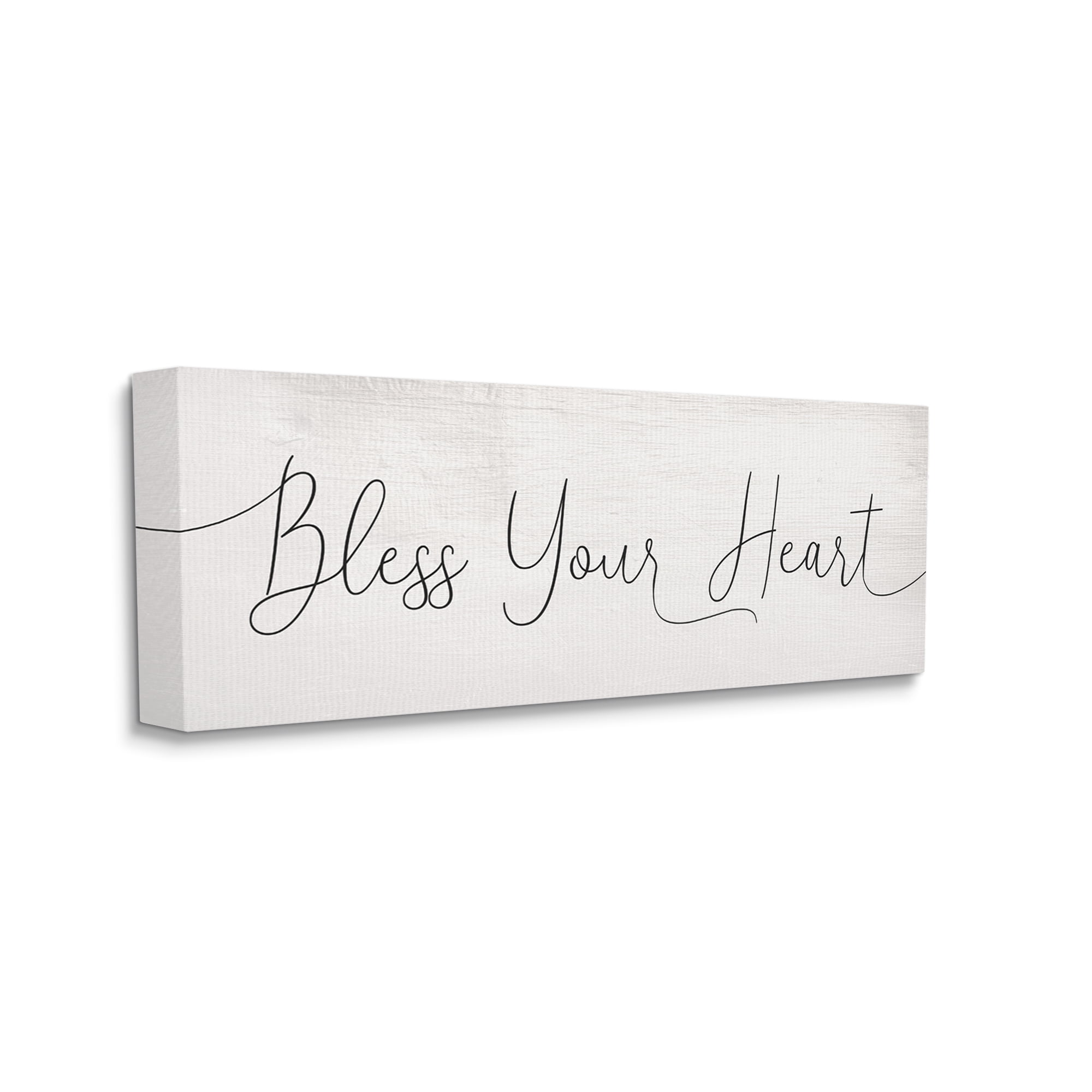 Stupell Industries Bless Your Heart Charming Southern Spiritual Sentiment, 13 x 30, Designed by Daphne Polselli