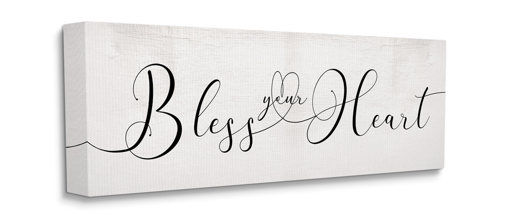 Stupell Industries Bless Your Heart Phrase Charming Southern Quote Canvas Wall Art, 10 x 24, Design by Daphne Polselli
