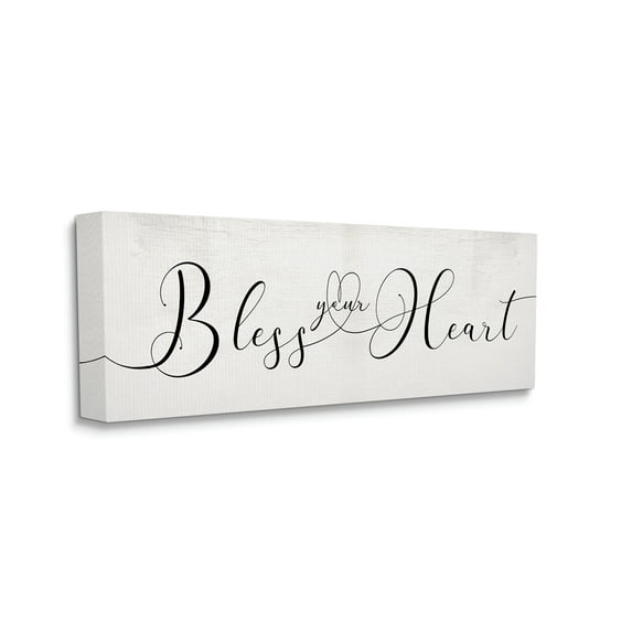 Stupell Industries Bless Your Heart Phrase Charming Southern Quote Canvas Wall Art, 10 x 24, Design by Daphne Polselli