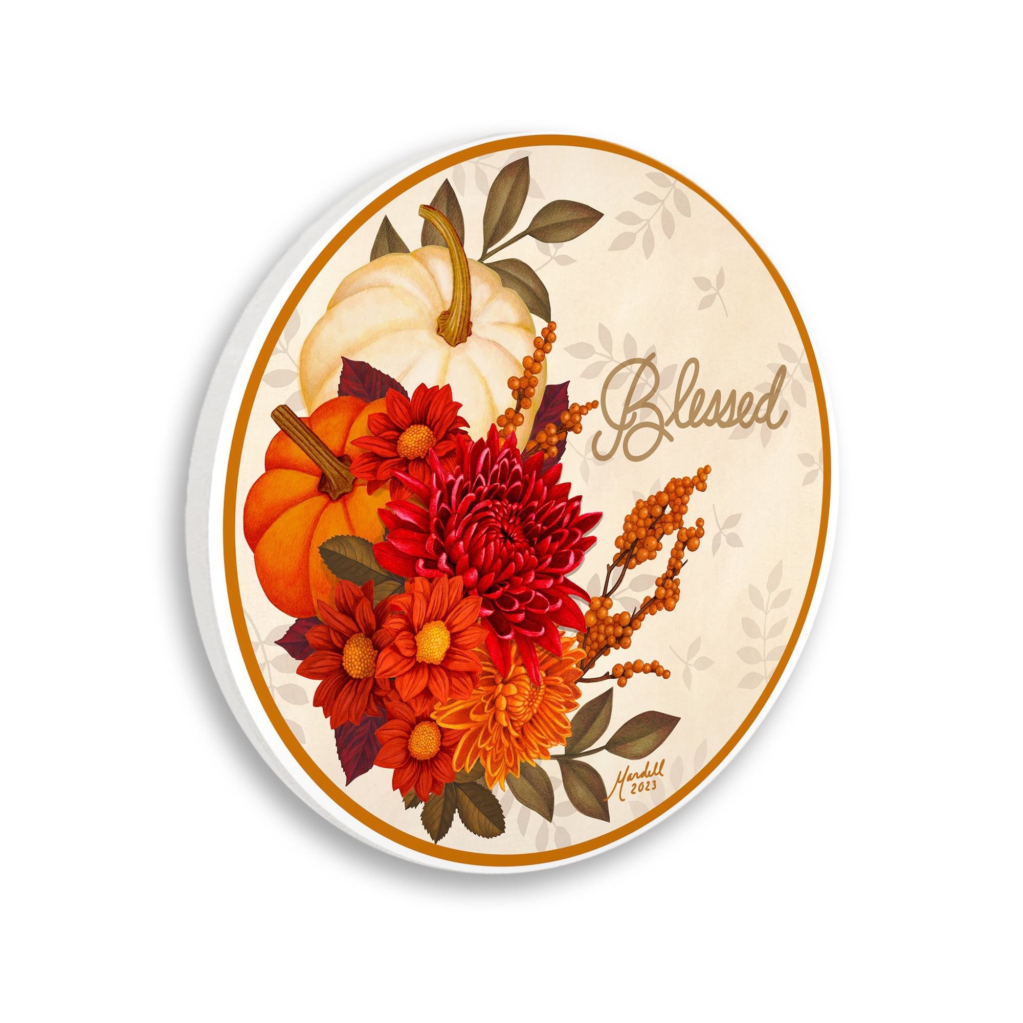 Stupell Industries Blessed Autumn Florals Holiday Painting Unframed Art Prints Wall Art, 12 x 12
