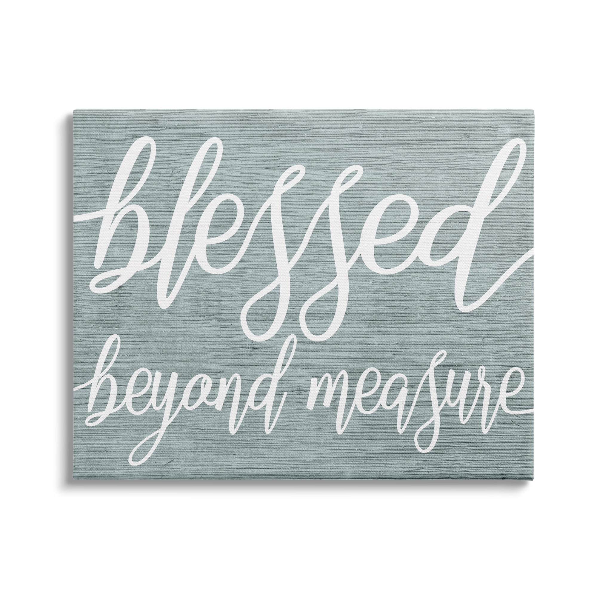 Stupell Industries Blessed Beyond Measure Motivational Phrase Rustic Blue Pattern, 30 x 24,Design by Daphne Polselli