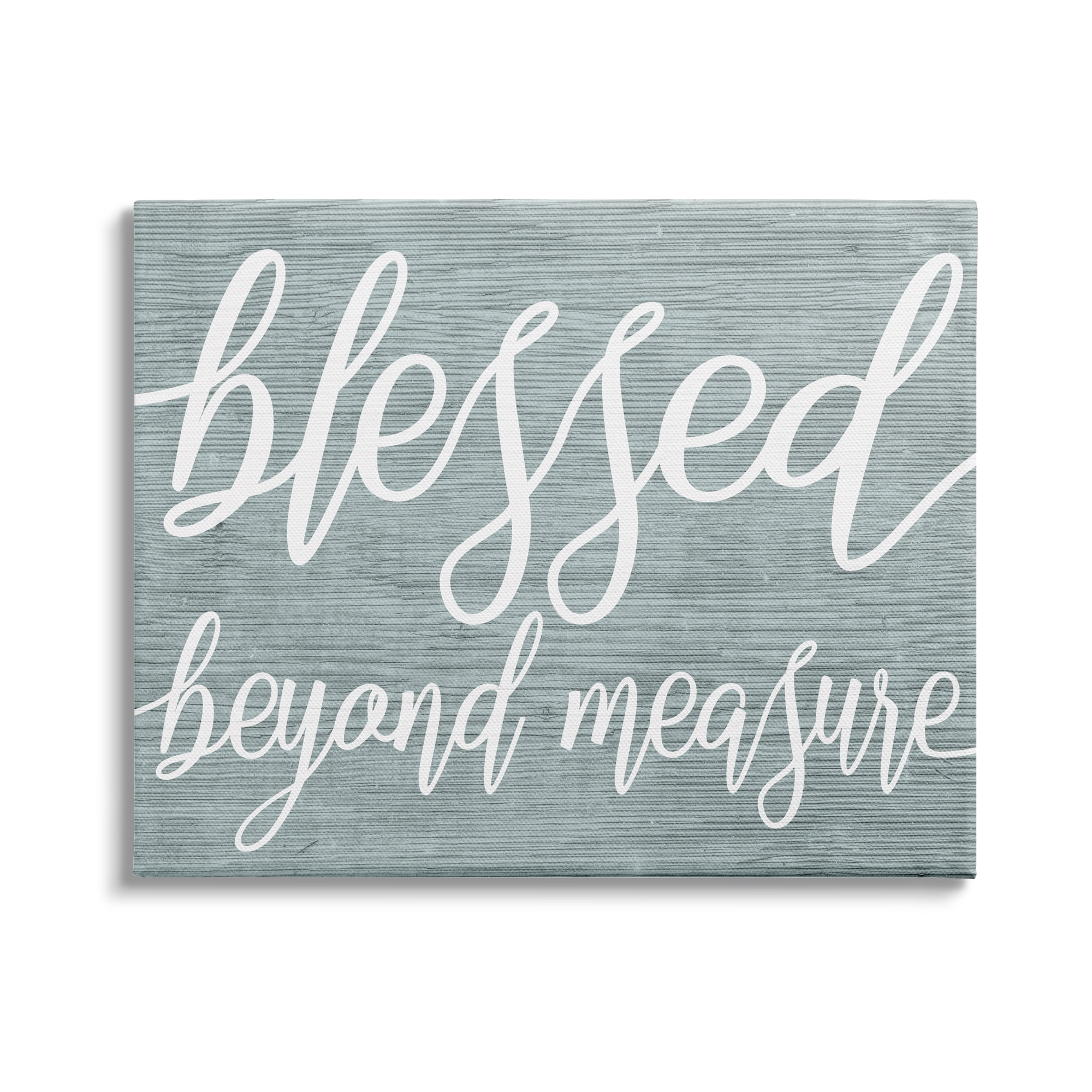 Stupell Industries Blessed Beyond Measure Motivational Phrase Rustic Blue Pattern, 40 x 30,Design by Daphne Polselli