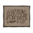 thumbnail image 1 of Stupell Industries Blessed Botanical Flower Border Graphic Art Luster Gray Floating Framed Canvas Print Wall Art, Design by Taylor Shannon Designs, 1 of 6