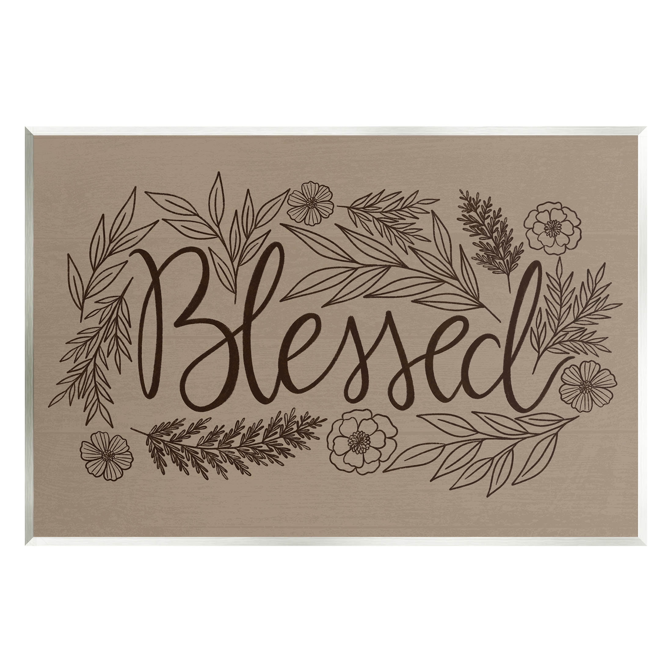 Stupell Industries Blessed Botanical Flower Border Graphic Art Unframed Art Print Wall Art, Design by Taylor Shannon Designs