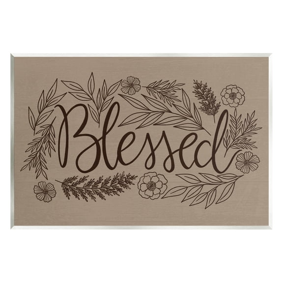 Stupell Industries Blessed Botanical Flower Border Graphic Art Unframed Art Print Wall Art, Design by Taylor Shannon Designs