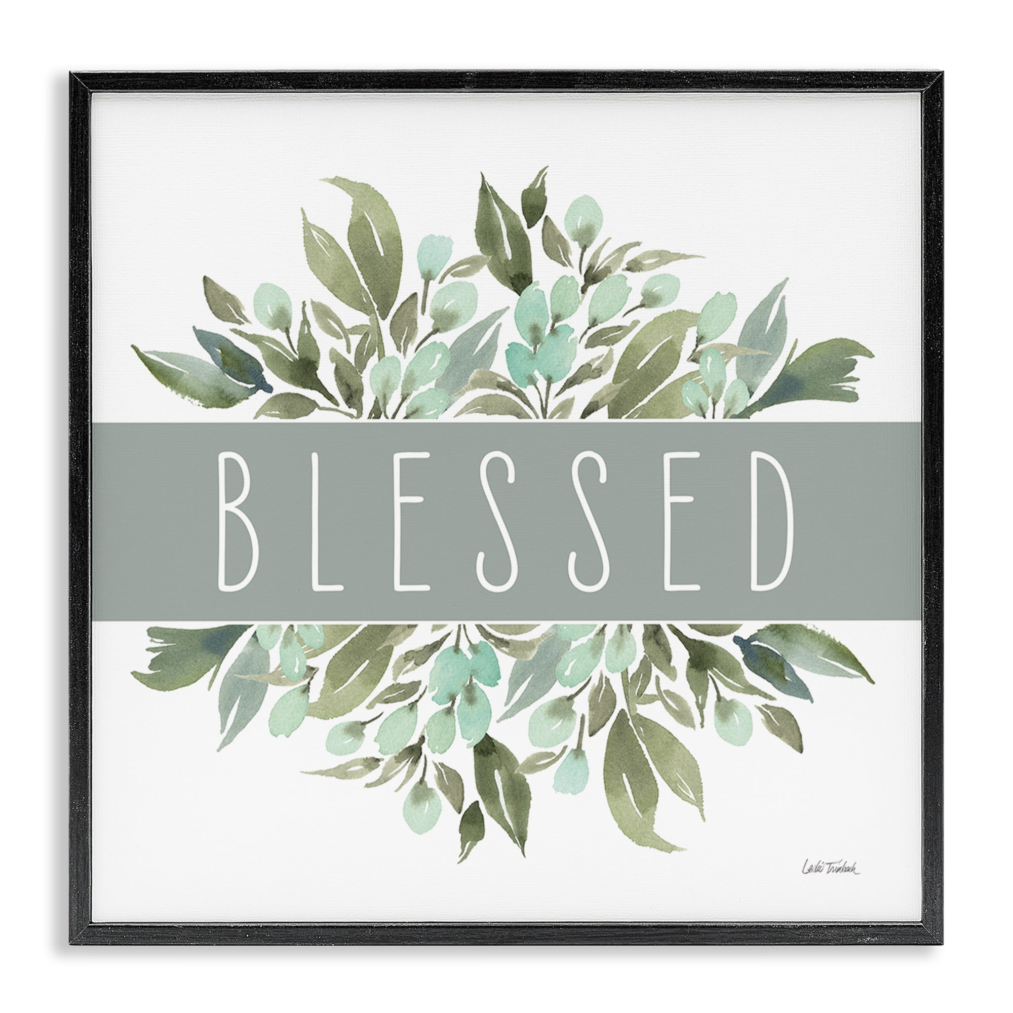 Stupell Industries Blessed Cottage Florals Plants & Flowers Painting Black Framed Art Print Wall Art, 12 x 12