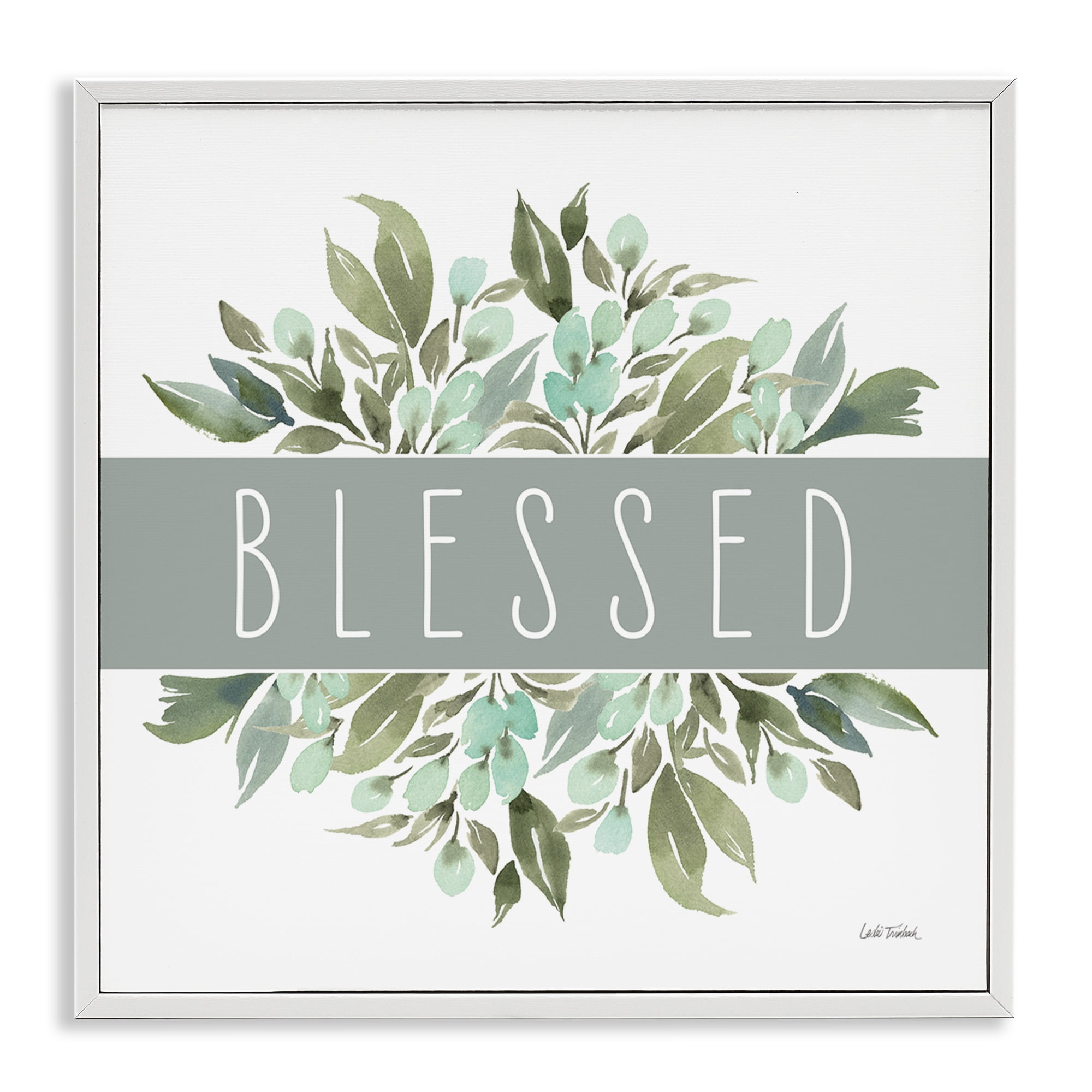 Stupell Industries Blessed Cottage Florals Plants & Flowers Painting White Framed Art Print Wall Art, 12 x 12