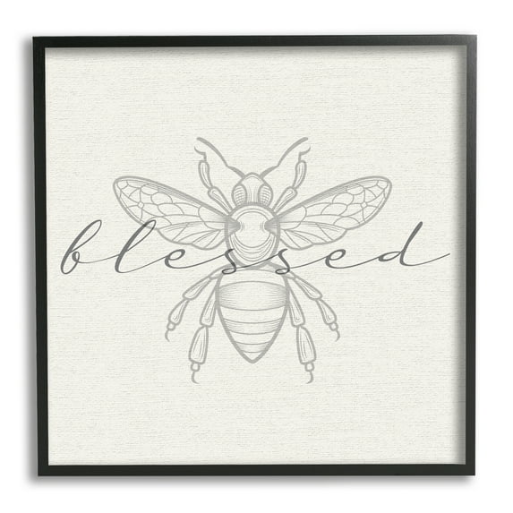 Stupell Industries Blessed Country Bumblebee Phrase Animals & Insects Painting Black Framed Art Print Wall Art