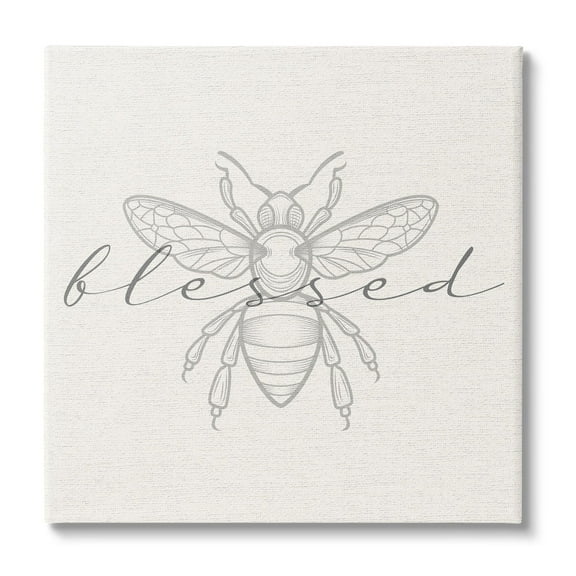 Stupell Industries Blessed Country Bumblebee Phrase Animals & Insects Painting Gallery Wrapped Canvas Print Wall Art