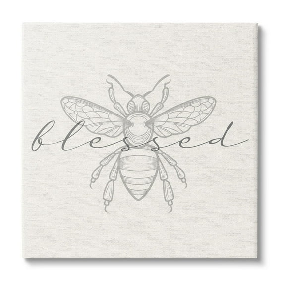 Stupell Industries Blessed Country Bumblebee Phrase Animals & Insects Painting Gallery Wrapped Canvas Print Wall Art