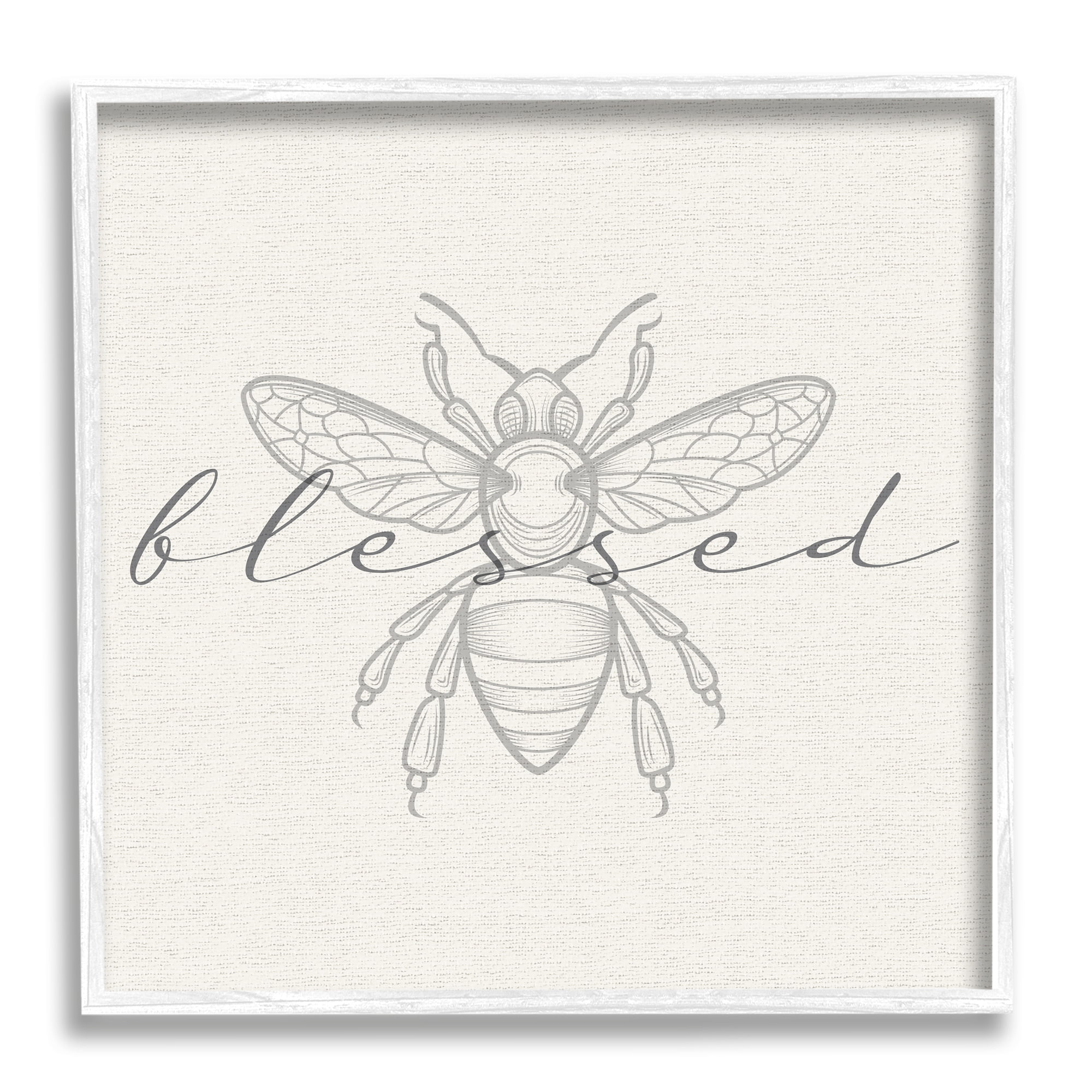 Stupell Industries Blessed Country Bumblebee Phrase Animals & Insects Painting White Framed Art Print Wall Art