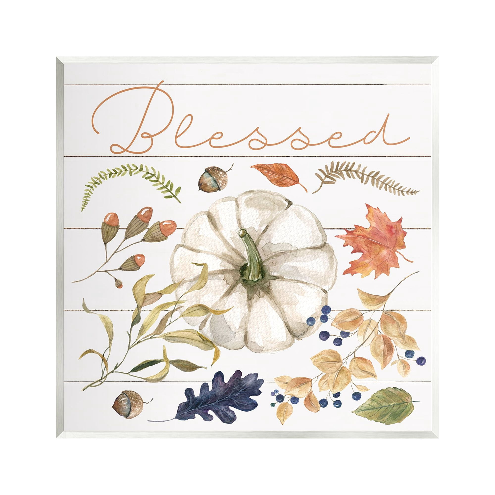 Stupell Industries Blessed Fall Botanicals Botanical & Floral Painting Unframed Art Print Wall Art, 12 x 12