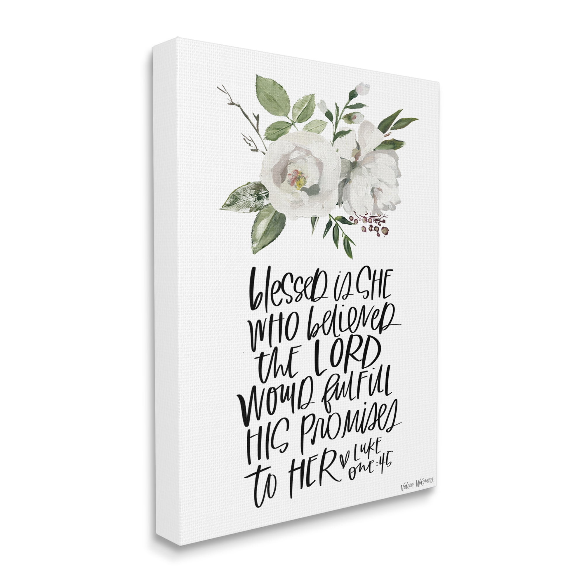 Stupell Industries Blessed Is She Who Believed Proverb Luke 1:45, 16 x 20, Designed by Valerie Wieners