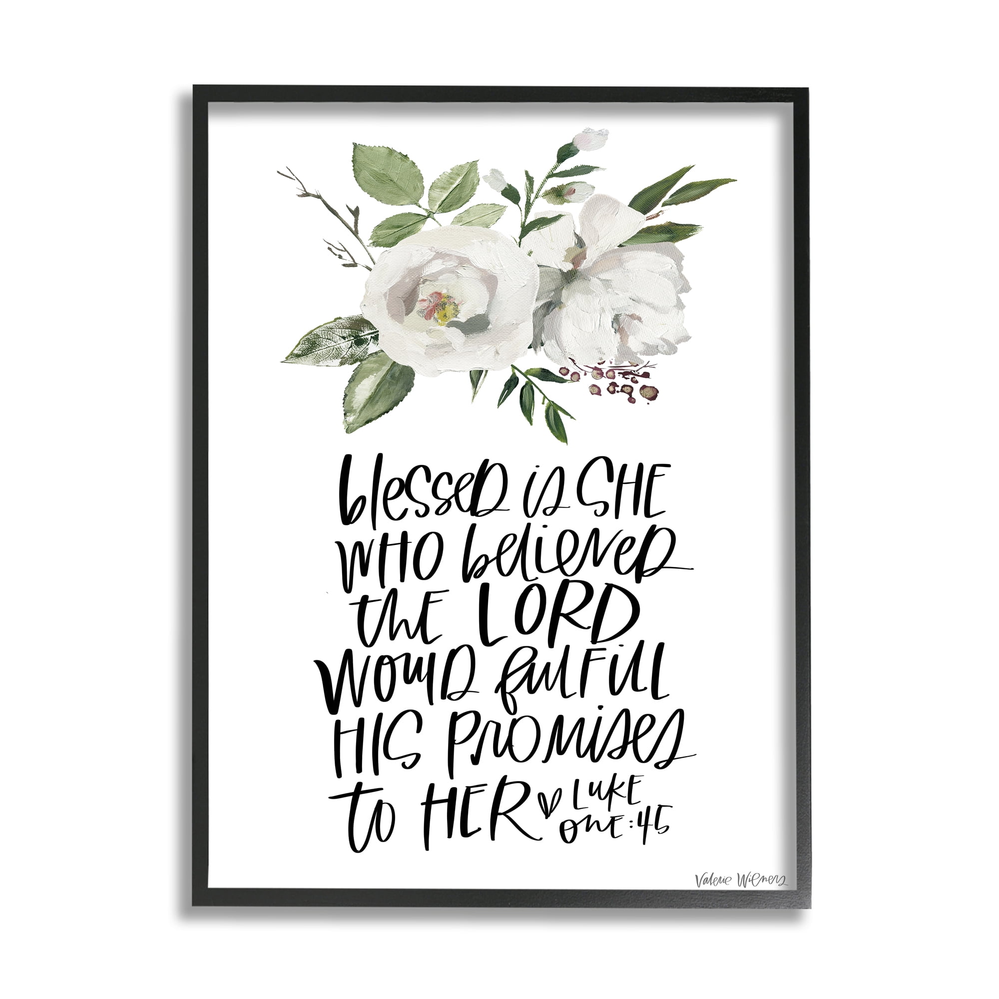 Stupell Industries Blessed Is She Who Believed Proverb Luke 1:45, 24 x 30, Designed by Valerie Wieners