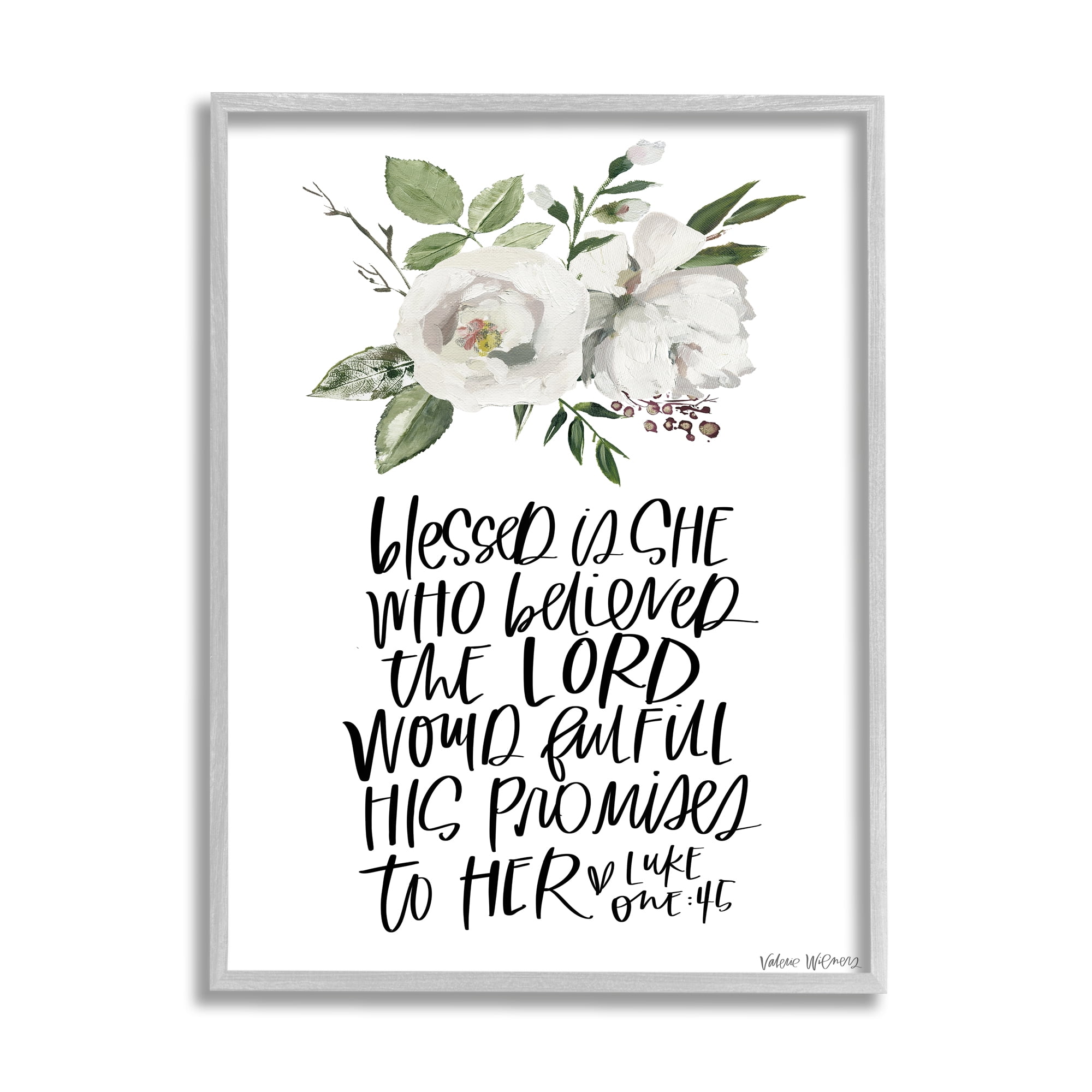 Stupell Industries Blessed Is She Who Believed Proverb Luke 1:45, 24 x 30, Designed by Valerie Wieners