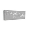 thumbnail image 1 of Stupell Industries Blessed Not Lucky Cursive Text Grey Canvas Wall Art, Daphne Polselli 17 x 40, 1 of 6