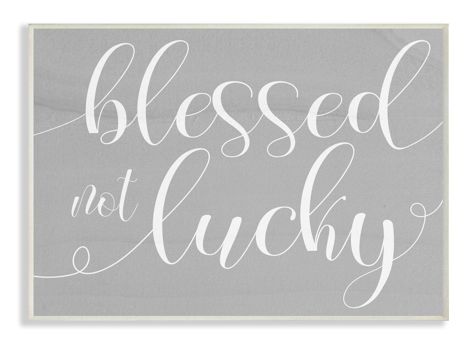 Stupell Industries Blessed Not Lucky Quote Soft Cursive Typography Wall Plaque, 13 x 19, Design by Daphne Polselli