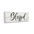 thumbnail image 1 of Stupell Industries Blessed Phrase Bold Cursive Faith Based Typography Canvas Wall Art, 13 x 30, Design by Daphne Polselli, 1 of 5