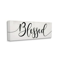 Stupell Industries Blessed Phrase Bold Cursive Faith Based Typography Canvas Wall Art, 13 x 30, Design by Daphne Polselli