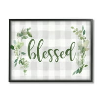 Stupell Industries Blessed Religious Phrase Geometric Herbal Tablecloth Pattern,14 x 11, Design by Carol Robinson
