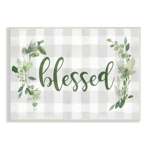 Stupell Industries Blessed Religious Phrase Geometric Herbal Tablecloth Pattern,15 x 10, Design by Carol Robinson