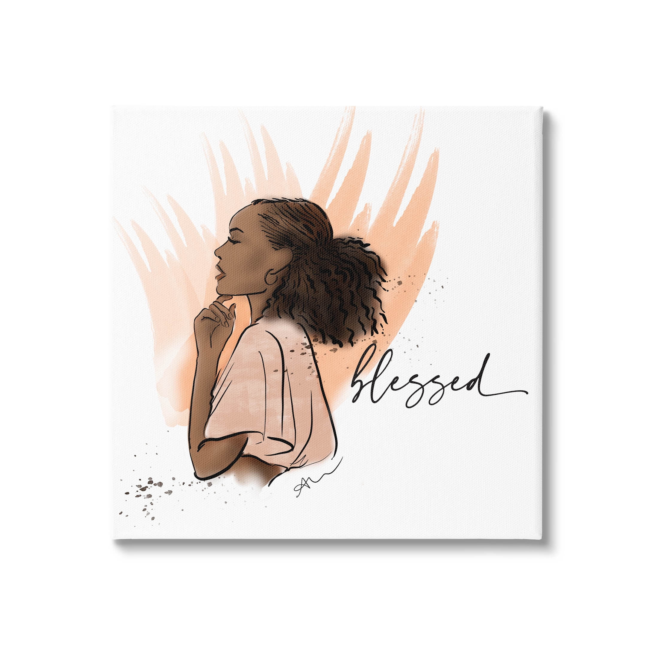 Stupell Industries Blessed Woman Portrait Graphic Art Gallery Wrapped Canvas Print Wall Art, Design by Alison Petrie